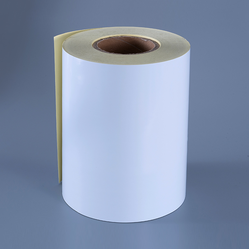 Etichetta autoadesiva in pellicola di poliestere bianca lucida da 50 mic con adesivo rimovibile resistente all'alcool e alle alte temperature