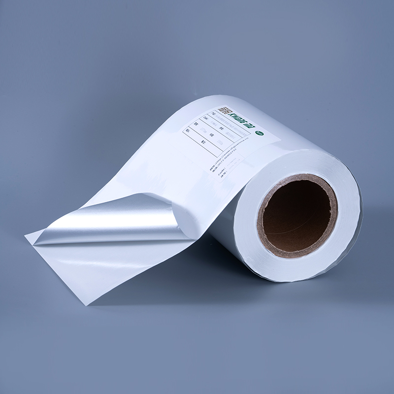 Etichetta autoadesiva in film di poliestere alluminato bianco lucido da 25 mic con adesivo acrilico a base acqua per stampa a getto d'inchiostro